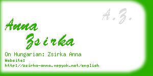 anna zsirka business card